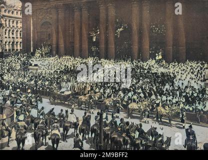 Diamond Jubilee of Queen Victoria: Arrivo alla Cattedrale di San Paolo per il servizio di ringraziamento. Foto Stock