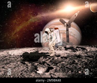 Astronauta camminare sulla luna concetto elementi da parati di questa immagine fornita dalla NASA . Foto Stock