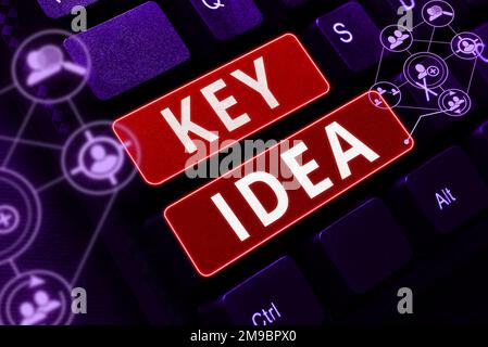Didascalia di testo che presenta l'idea chiave. Idea aziendale pensiero o suggerimento eccezionale o vitale senza paragone Foto Stock