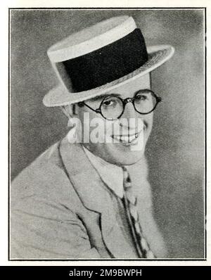 Harold Lloyd, attore, comico e stunt performer americano Foto Stock