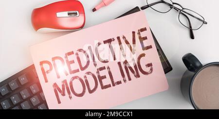 Scrittura manuale del testo Predictive Modeling (modellazione predittiva). Strategia di manutenzione dell'approccio aziendale basata sull'analisi predittiva Foto Stock