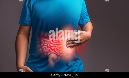 Sindrome dell'intestino irritabile (IBS)., concetto di radiografia. Foto Stock