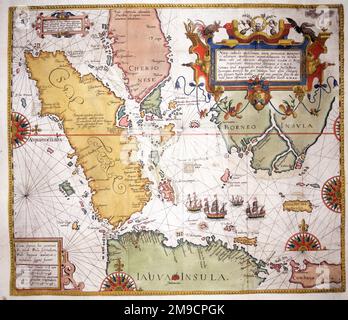 16th / Mappa del 17th° secolo del Sud Est asiatico Foto Stock