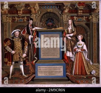 Re Enrico VIII, Enrico VII, Elisabetta di York, Jane Seymour Foto Stock