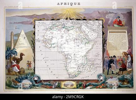 Mappa del 19th° secolo dell'Africa Foto Stock