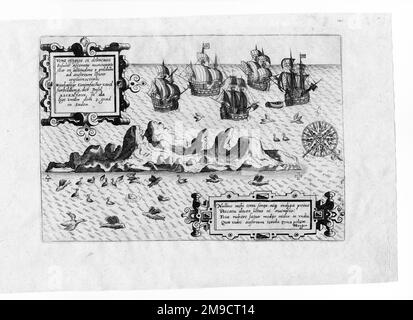 Mappa del 16th° secolo delle Azzorre (Isola dell'Ascensione) Foto Stock