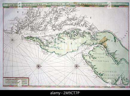 Mappa di Maryland, Virginia, Pennsylvania Foto Stock