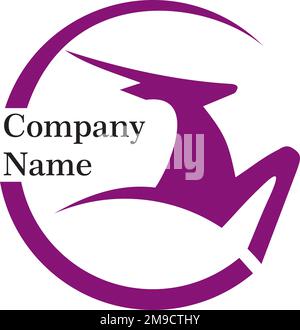 Logo gazelle Company viola Illustrazione Vettoriale