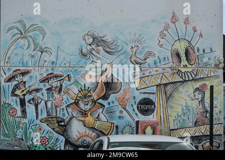 Tromba Street Art, South Yarra, Victoria, Australia Foto Stock