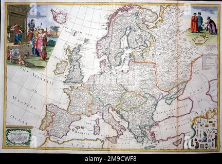 Mappa del 18th° secolo dell'Europa Foto Stock