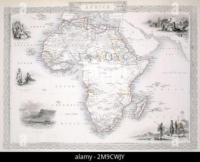 Mappa del 19th° secolo dell'Africa Foto Stock