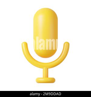 3D microfono Podcast su supporto, impianto audio Illustrazione Vettoriale