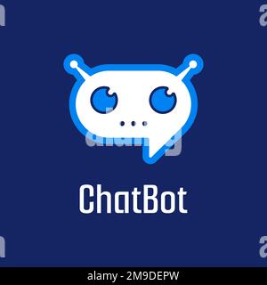 Simbolo dell'icona Bot chat robot per il concetto di servizio di assistenza. Illustrazione vettoriale Illustrazione Vettoriale