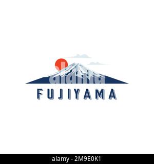 Fujiyama Logo Design. Icona della montagna del Giappone Illustrazione Vettoriale