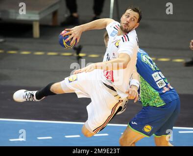 Kentin Mahe di Francia Slovenia vs Francia 28th IHF Handball uomo Campionato del mondo Day 6 16.01.2023 Spodek Arena © diebilderwelt / Alamy Stock Foto Stock