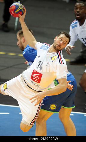 Kentin Mahe di Francia Slovenia vs Francia 28th IHF Handball uomo Campionato del mondo Day 6 16.01.2023 Spodek Arena © diebilderwelt / Alamy Stock Foto Stock