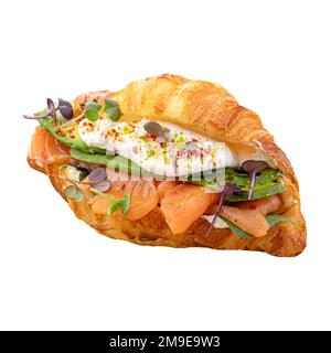 Porzione di panino con croissant al salmone Foto Stock
