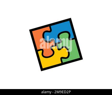 Microsoft Office 2000, logo ruotato, sfondo bianco Foto Stock