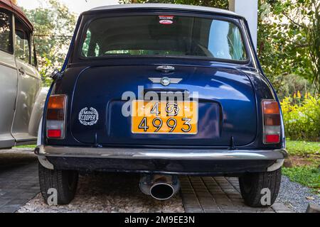 Colombo, Sri Lanka - 30 novembre 2021: Leggi la vista del parcheggio Mini Marco VII. Questa è la versione finale del modello prodotto dalla British Motor Corporatio Foto Stock