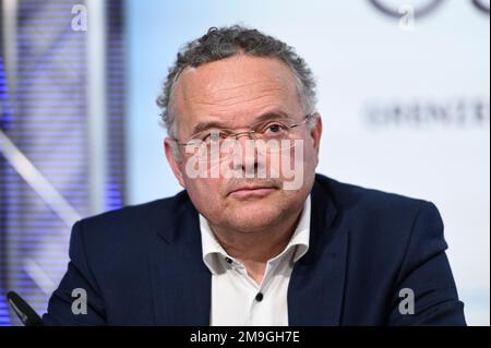 Vienna, Austria. 18th Jan, 2023. Presentazione del libro (Corona Fact Check) presso il centro stampa di FPÖ con FPÖ membro del Consiglio Nazionale Gerald Hauser Foto Stock