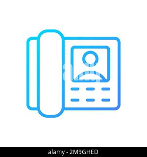 Icona del vettore lineare a gradiente perfetto pixel del telefono della porta Illustrazione Vettoriale