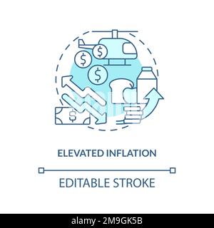 Icona del concetto turchese di inflazione elevata Illustrazione Vettoriale