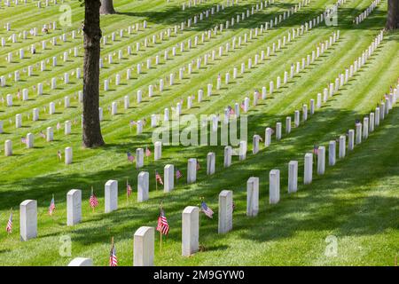 65095-02614 Gravestones al Jefferson Barracks National Cemetery St Louis, Missouri Foto Stock