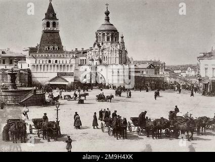 Piazza Lubyanka, Mosca, Russia, 1902. Foto Stock