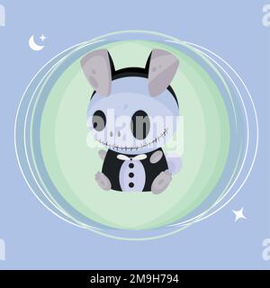 Coniglio carino isolato su un costume non morto Vector Illustrazione Vettoriale