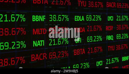 Immagine dell'elaborazione dei dati finanziari e della registrazione delle statistiche Foto Stock