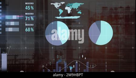 Immagine dell'elaborazione dei dati durante il deambulazione dei server Foto Stock