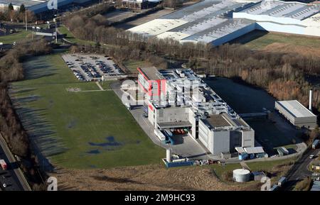 Veduta aerea della fabbrica Haribo a Castleford, West Yorkshire Foto Stock