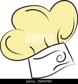 Schizzo isolato del cappello tradizionale dello chef Vector Illustrazione Vettoriale