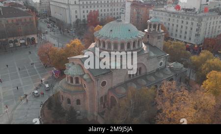 Una vista aerea della Chiesa di Sveta Nedelya a Sofia, Bulgaria Foto Stock