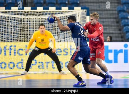 Cracovia, Polonia. 18th Jan, 2023. Melvyn Richardson durante la partita del Campionato Mondiale IHF maschile tra Francia e Montenegro il 18 gennaio 2023 a Cracovia, Polonia. (Foto di PressFocus/Sipa USA) Credit: Sipa USA/Alamy Live News Foto Stock