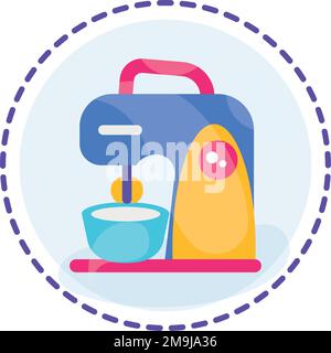 Giocattolo isolato colorato del frullatore Icon design piatto Vector Illustrazione Vettoriale