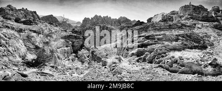 Petra, originariamente conosciuta ai Nabatei come Raqmu, Giordania meridionale Foto Stock