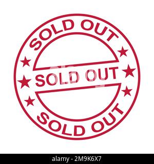 Un disegno vettoriale di francobollo o badge esaurito con stelle su sfondo bianco Illustrazione Vettoriale
