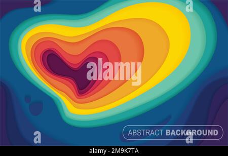 Un disegno vettoriale di Layered Rainbow Paper Cut background Illustrazione Vettoriale