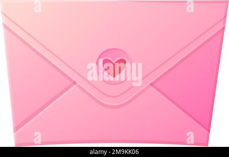 Lettera d'amore. Busta chiusa con cuore. Giorno di Vanentina, concetto di confessione romantica. Illustrazione Vettoriale