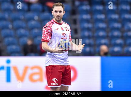 Cracovia, Polonia. 18th Jan, 2023. Arkadiusz Moryto durante la partita IHF del Campionato del mondo maschile tra Polonia e Spagna il 18 gennaio 2023 a Cracovia, Polonia. (Foto di PressFocus/Sipa USA) Credit: Sipa USA/Alamy Live News Foto Stock