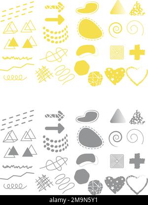 Set di elementi grafici Abstract Modern in Ultimate Grey e. Illuminazione Illustrazione Vettoriale