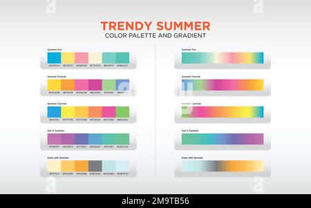 Color Plate & Gradient per l'estate alla moda Illustrazione Vettoriale