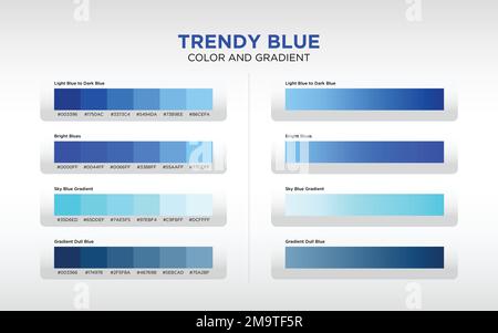 Colore blu piatto e gradiente Illustrazione Vettoriale