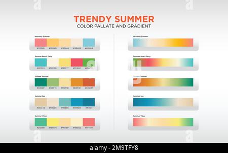 Color Plate & Gradient per l'estate alla moda Illustrazione Vettoriale