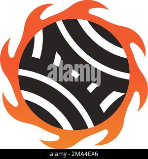 Icona Sepak Takraw ball, logo sportivo Illustrazione Vettoriale