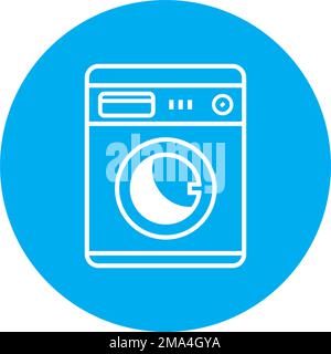 lavatrice o lavanderia icona. disegno del modello di illustrazione vettoriale Illustrazione Vettoriale