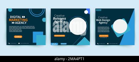 Marketing digitale e sviluppo aziendale per l'avvio i social media postano modelli o banner Web per la crescita del business Illustrazione Vettoriale