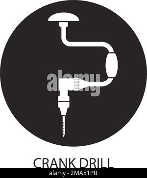 disegno del modello di illustrazione vettoriale dell'icona della punta a manovella. Illustrazione Vettoriale