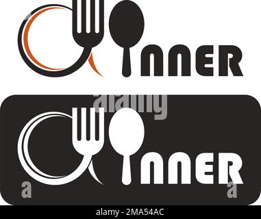 Icona o simbolo della cena, vettore per ristorante, app, sito Web. progettazione del modello. Illustrazione Vettoriale